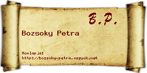 Bozsoky Petra névjegykártya