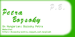 petra bozsoky business card
